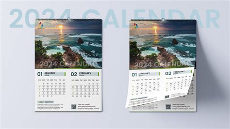 Wall Calendar Design 2024 Free Psd Graphicsfamily